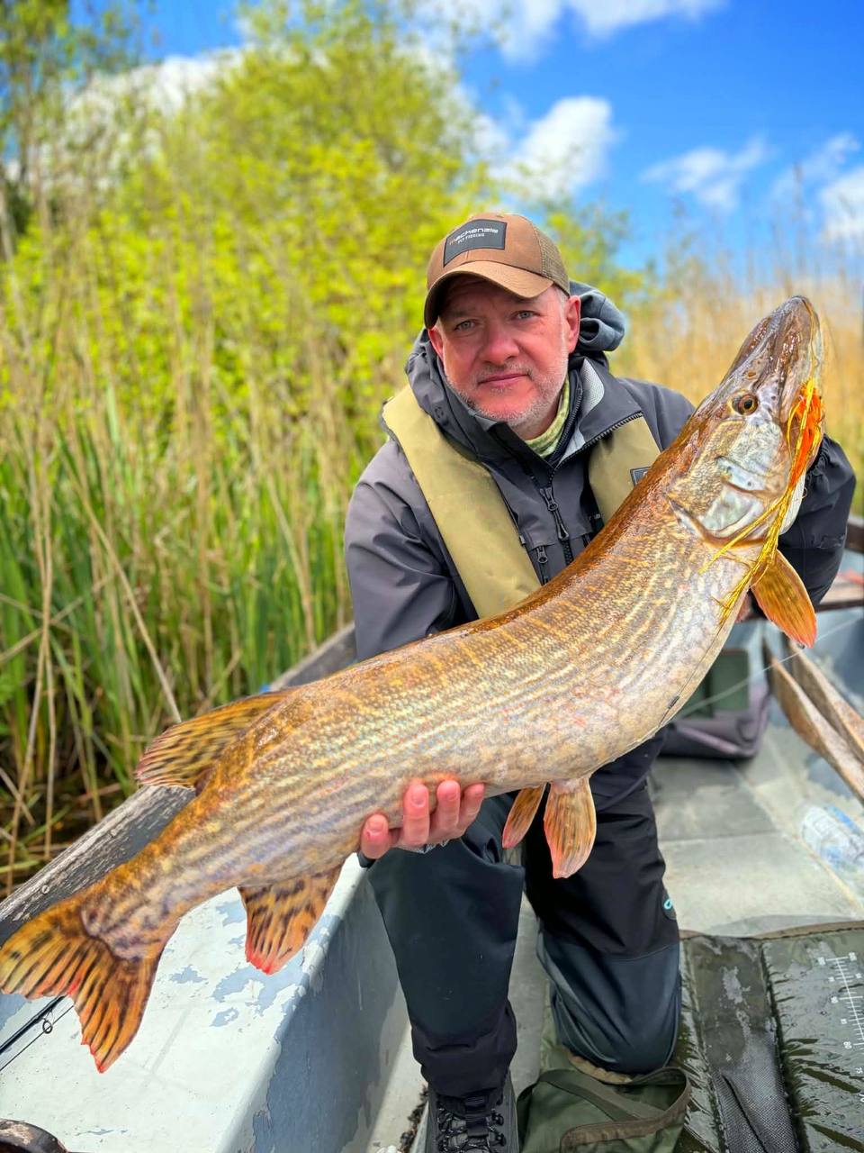 Stuart Wylie with a Lough Erne pike caught on the fly